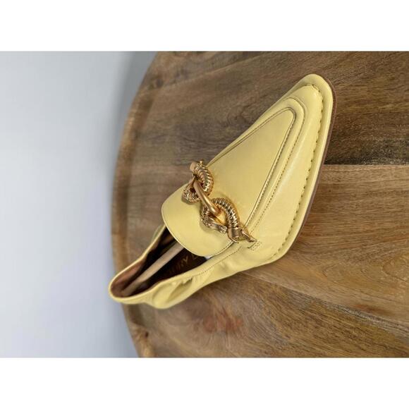 Tory Burch Butter Yellow Twisted Horsebit Pointed Toe Loafers Flats US 5.5 NWB - Picture 9 of 12